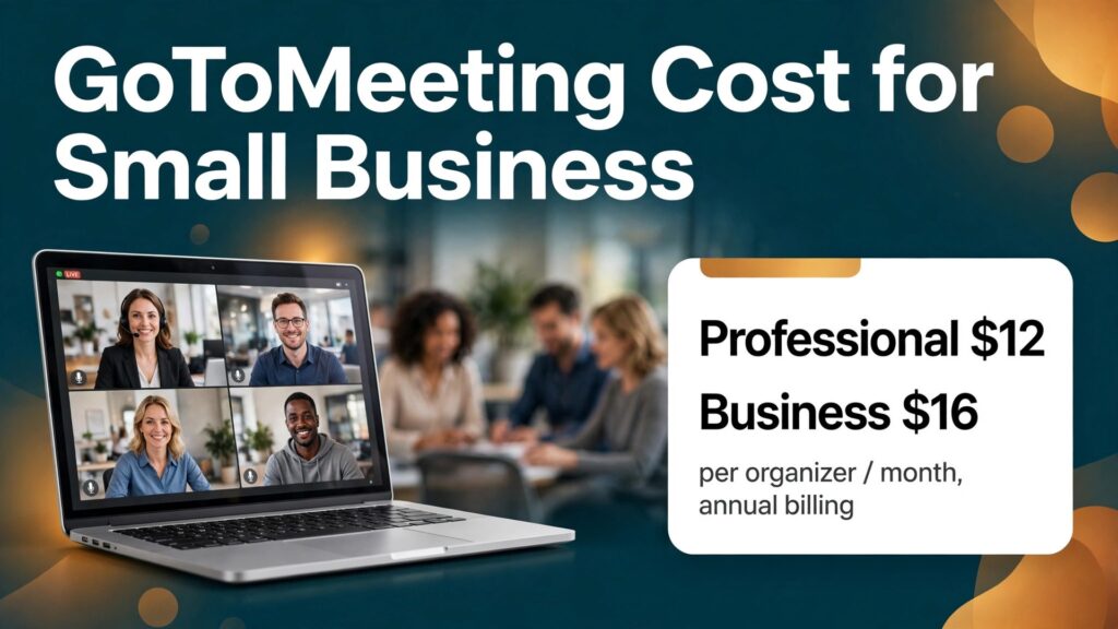 cost of GoToMeeting for small business monthly thumbnail: GoToMeeting pricing comparison thumbnail