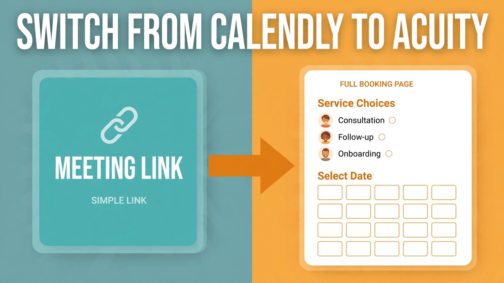 switch Calendly to Acuity small business thumbnail: Calendly to Acuity switch thumbnail