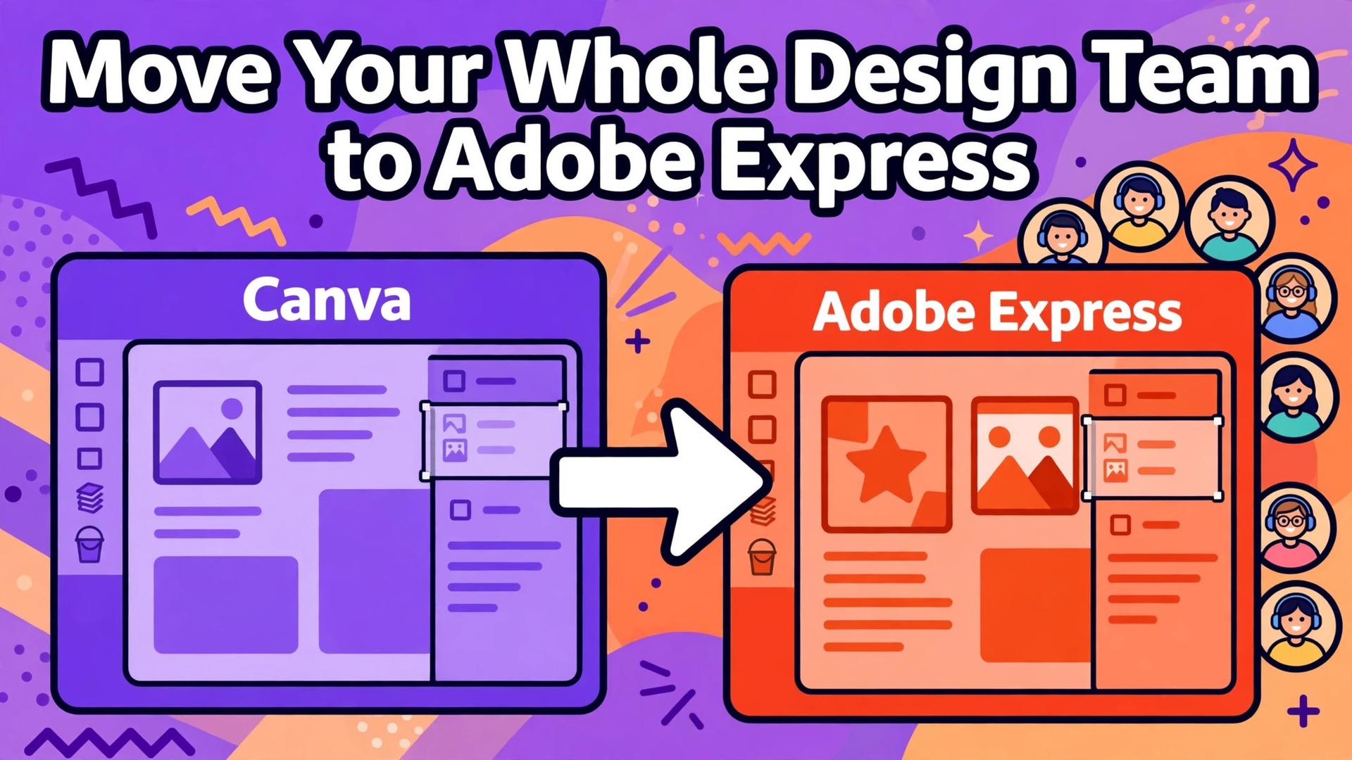 switch Canva to Adobe Express design team thumbnail: Canva to Adobe Express switch thumbnail