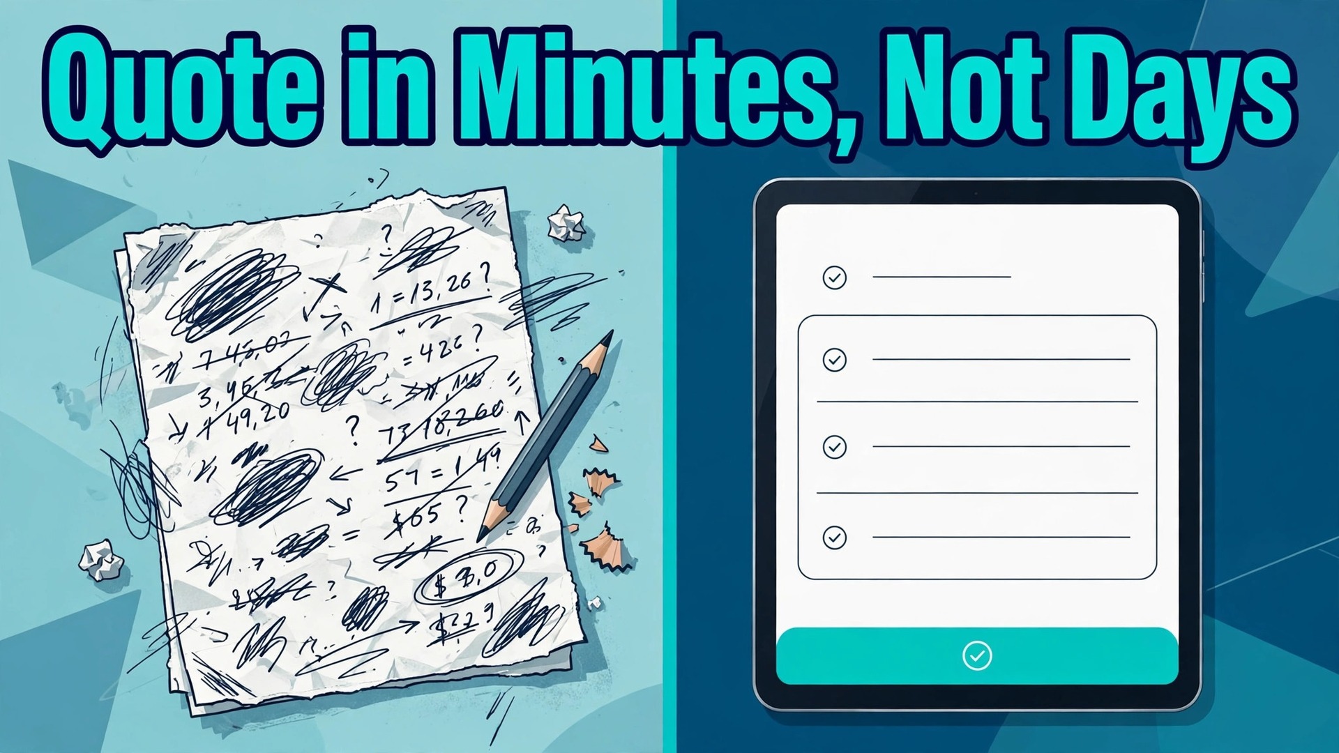 use AI for commercial cleaning quote estimates thumbnail: Commercial cleaning quote estimates thumbnail comparing manual and digital quoting