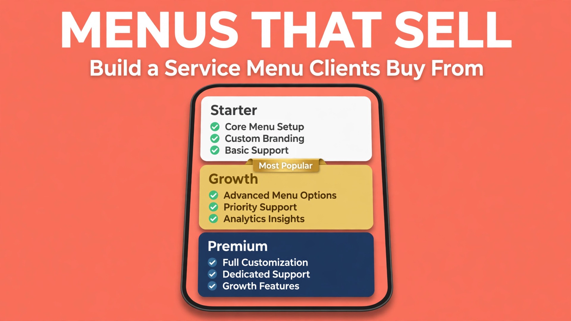 A mockup for how to create a service menu small business clients buy from