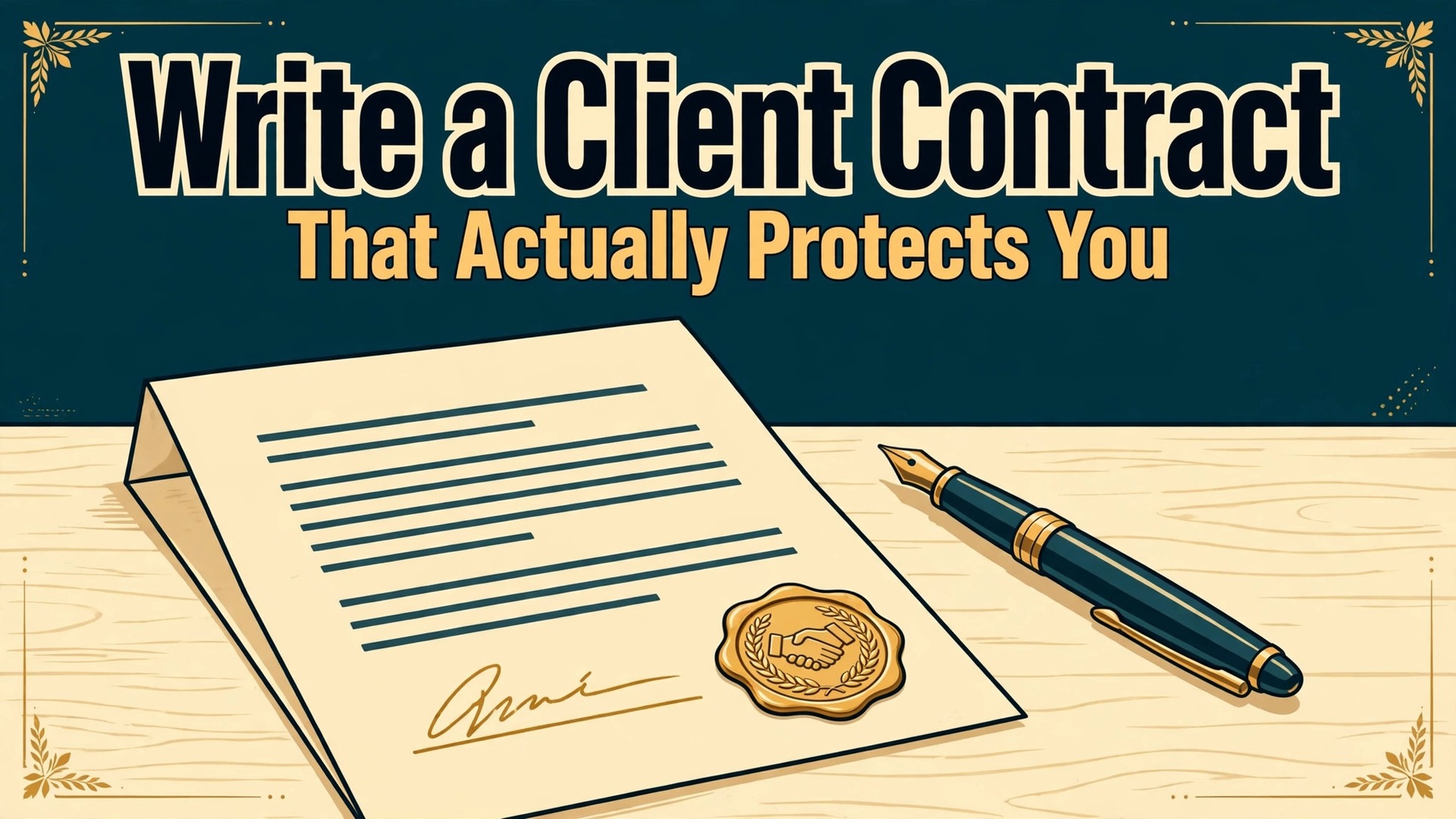 How to write a client contract small business guide thumbnail with signed agreement