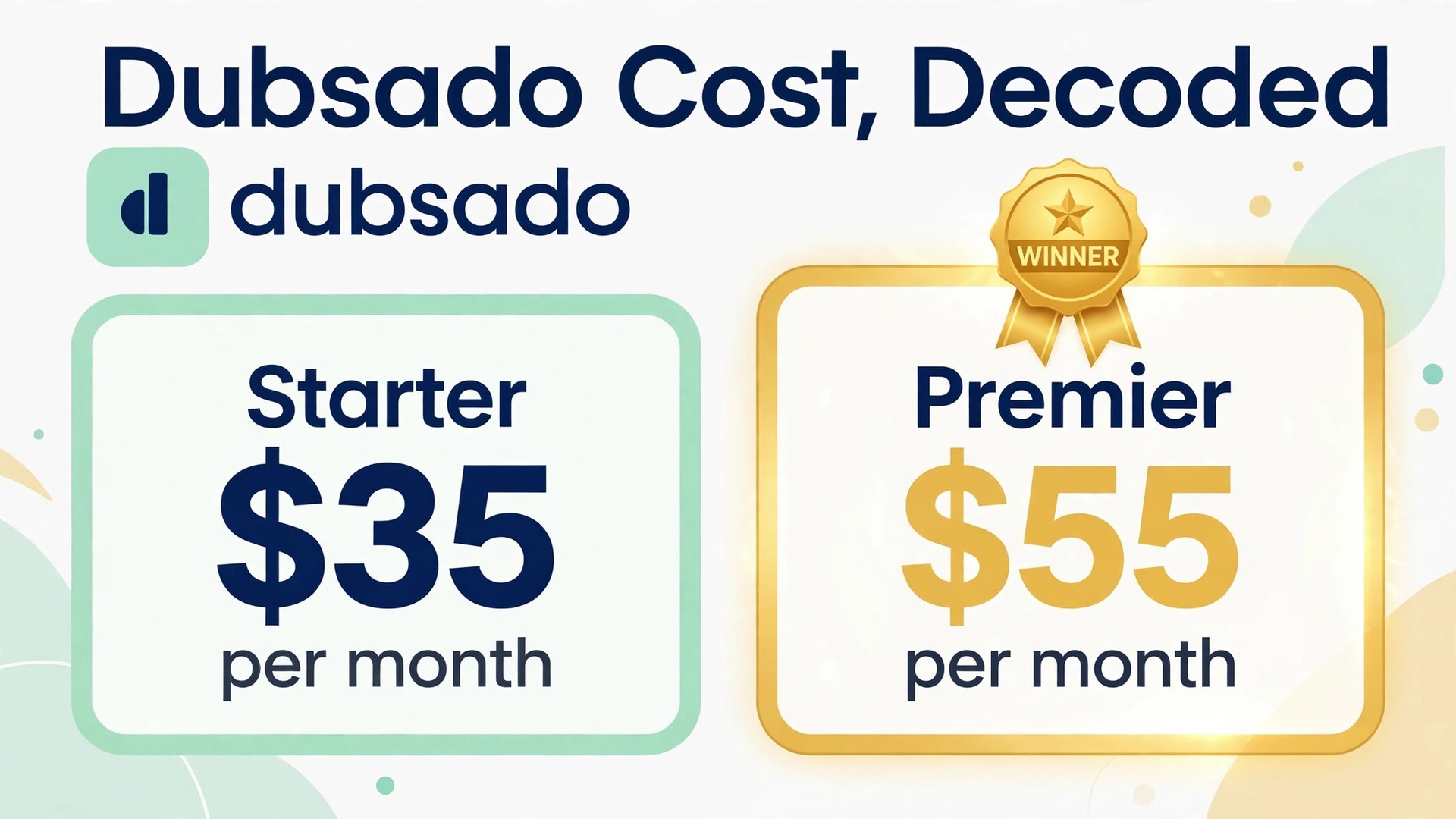 Cost of Dubsado for small business monthly, Starter versus Premier price side-by-side