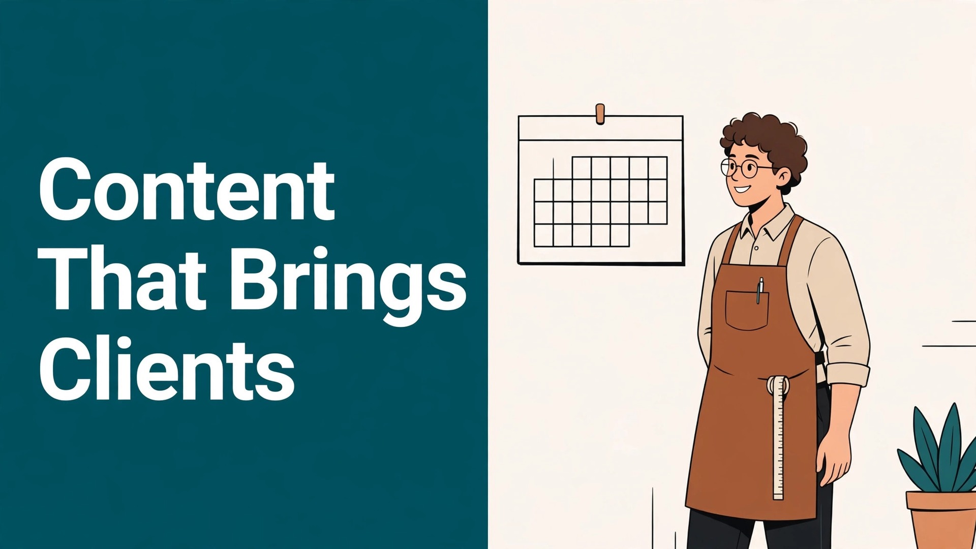 content marketing strategy small service business thumbnail: Content marketing strategy thumbnail showing a service business content calendar