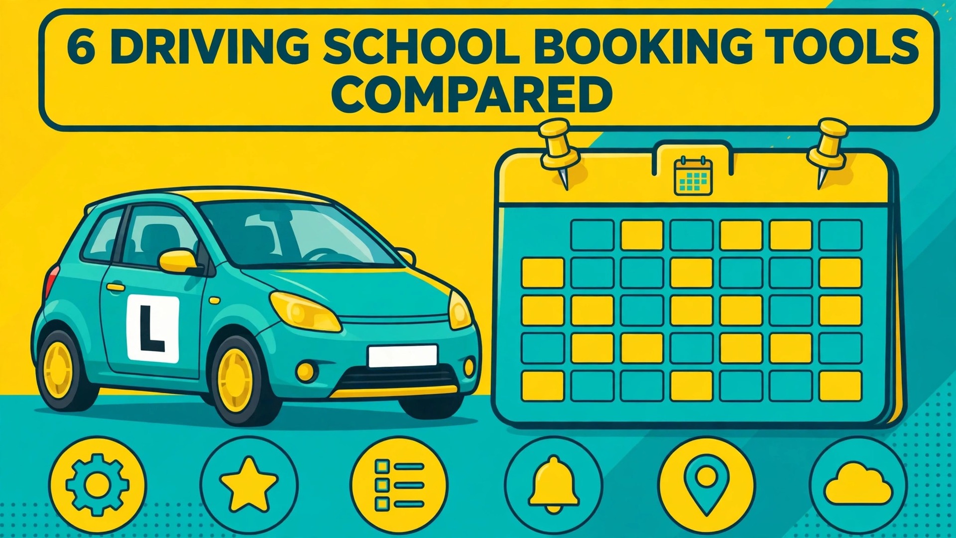 best booking software for driving schools thumbnail: driving school booking tools thumbnail with learner car