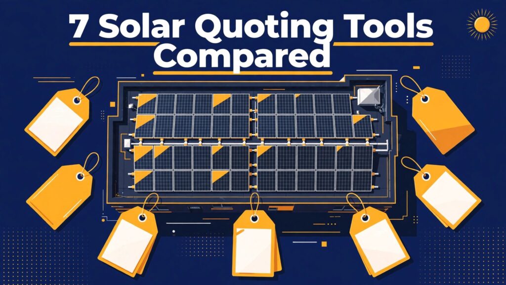 best quoting software for solar installers thumbnail: solar quoting tools thumbnail with rooftop array