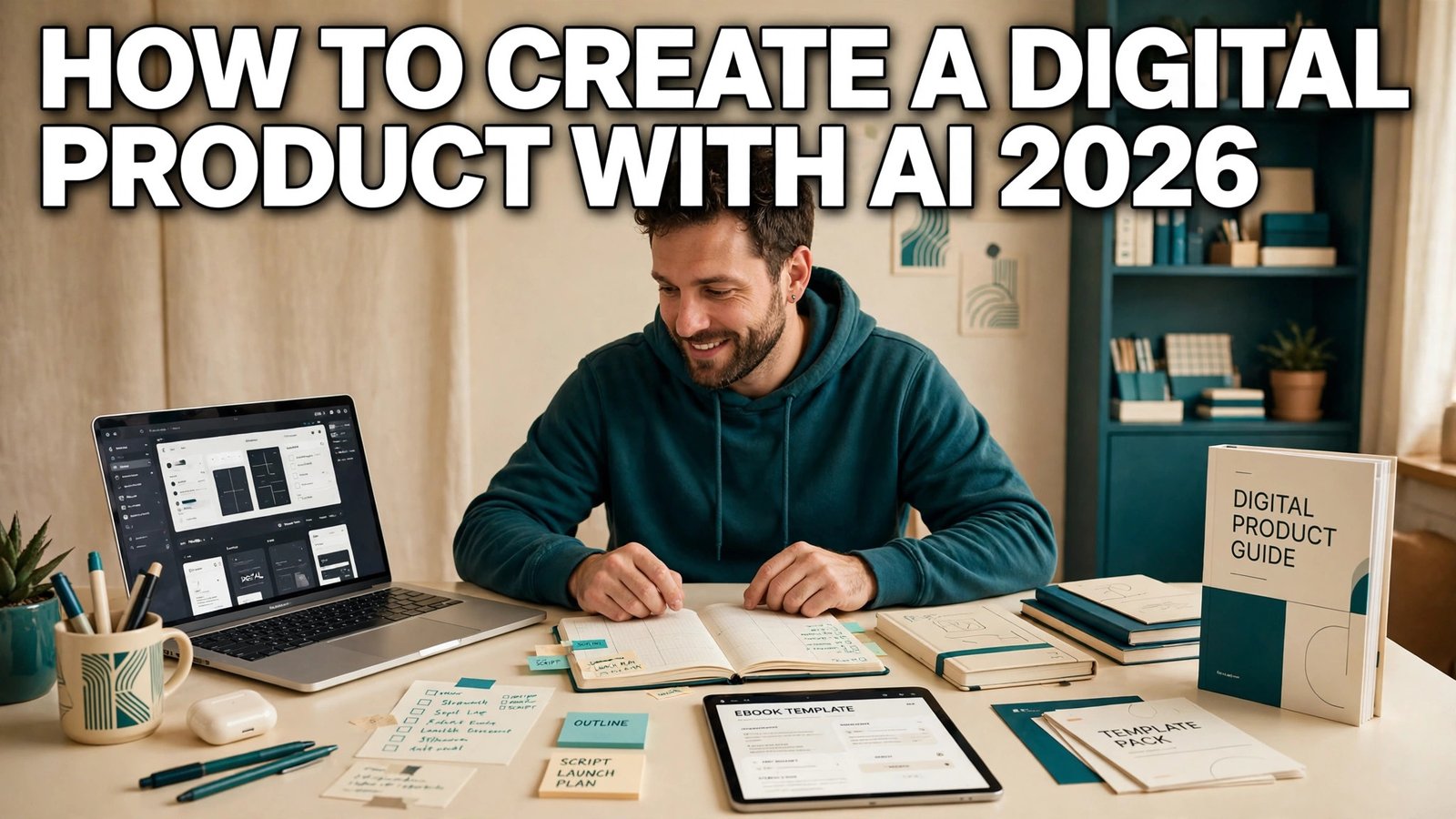 How to create a digital product with AI in 2026, step by step guide.