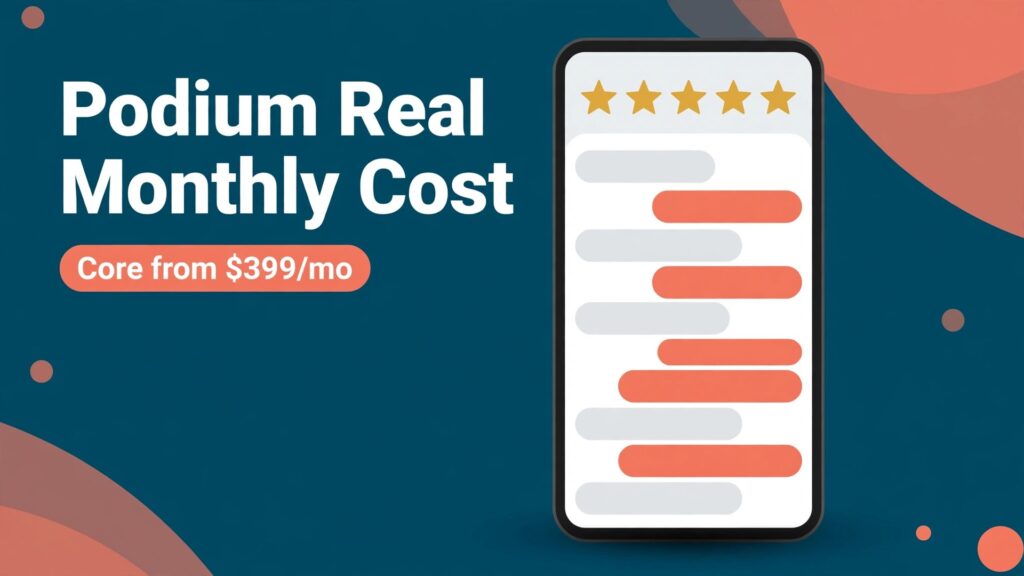 cost of Podium for small business monthly thumbnail: Podium monthly cost thumbnail with a texting inbox