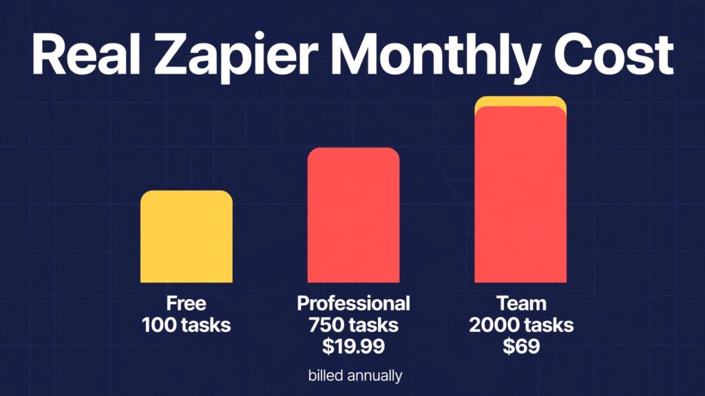 cost of Zapier for small business monthly thumbnail: Zapier monthly cost chart for small business