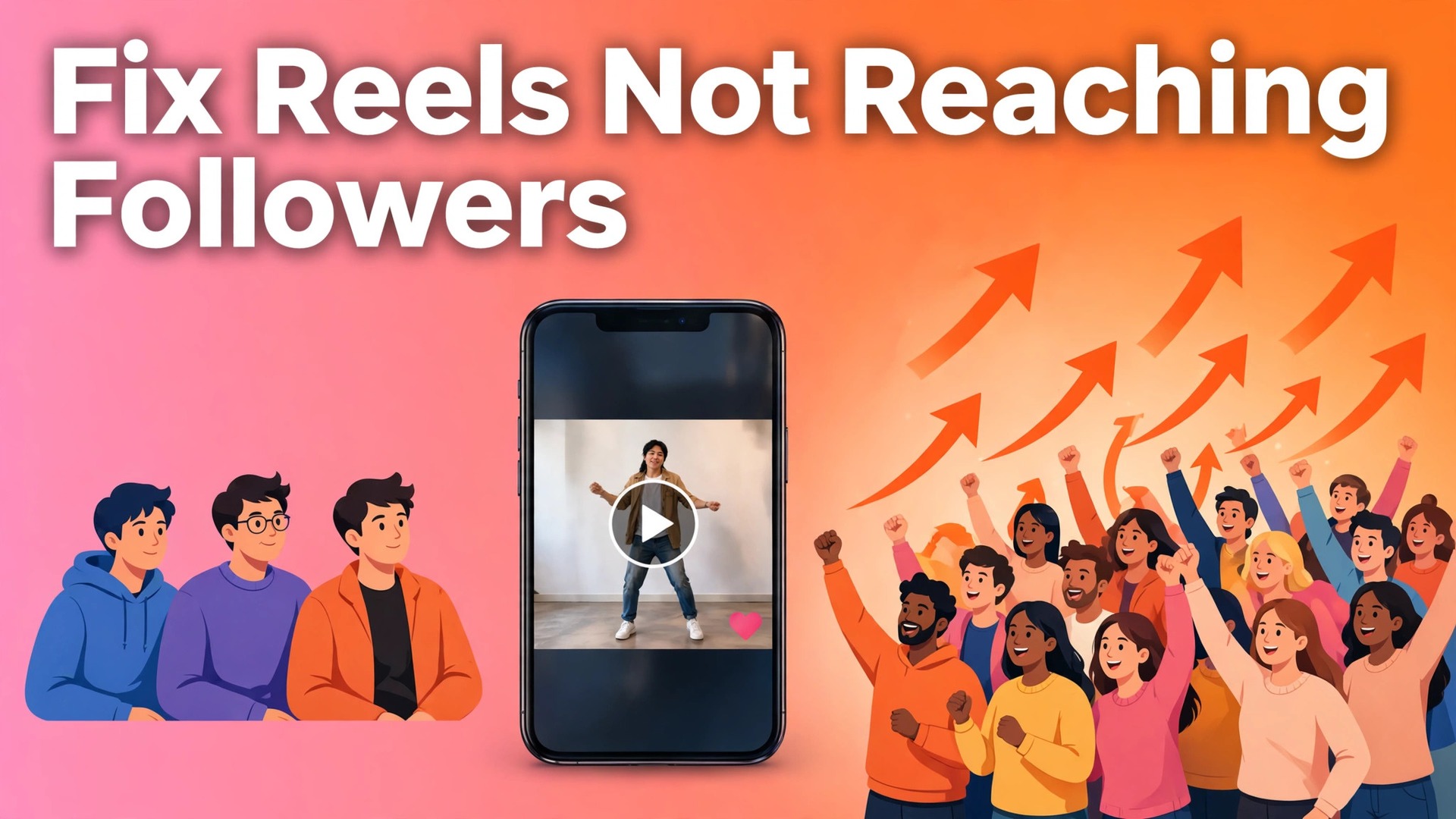 fix Instagram Reels not reaching followers small business thumbnail: Low reach Reel compared with a Reel reaching new audiences