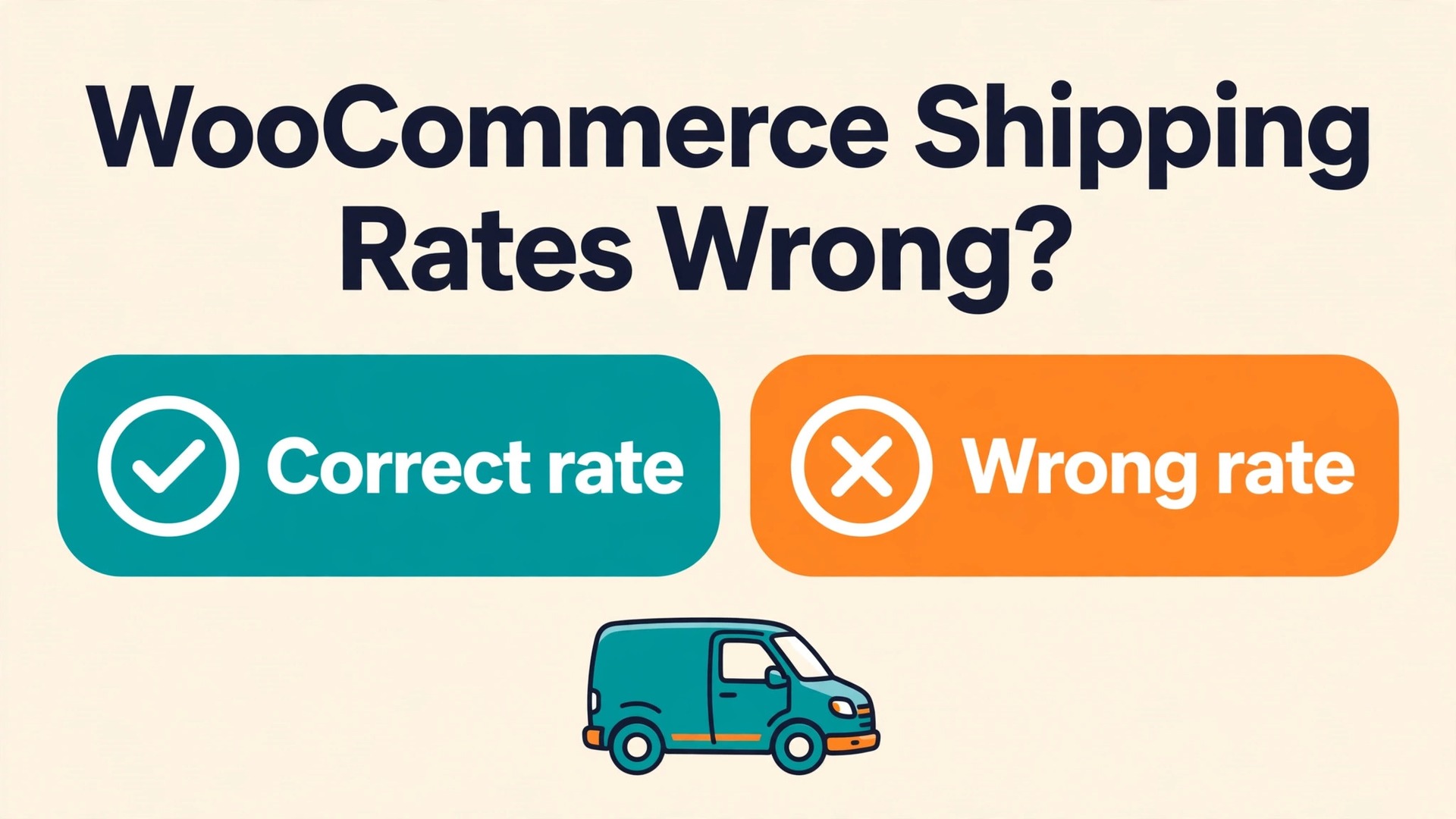 fix WooCommerce shipping rates wrong small store thumbnail: Comparison of correct and wrong WooCommerce shipping rates at checkout