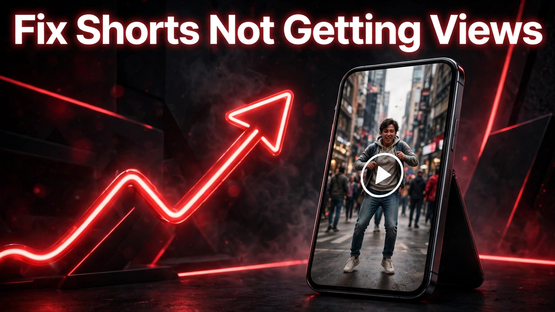 fix YouTube Shorts not getting views small business thumbnail: Low view Short compared with a Short travelling in the feed