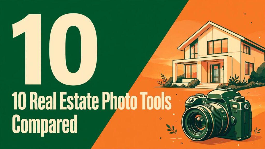 AI tools for real estate photographers small business thumbnail: real estate photo tools thumbnail with house exterior