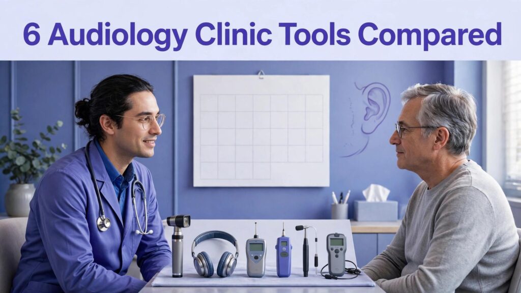 best appointment software for audiology clinics thumbnail: audiology clinic tools thumbnail with hearing care and calendar