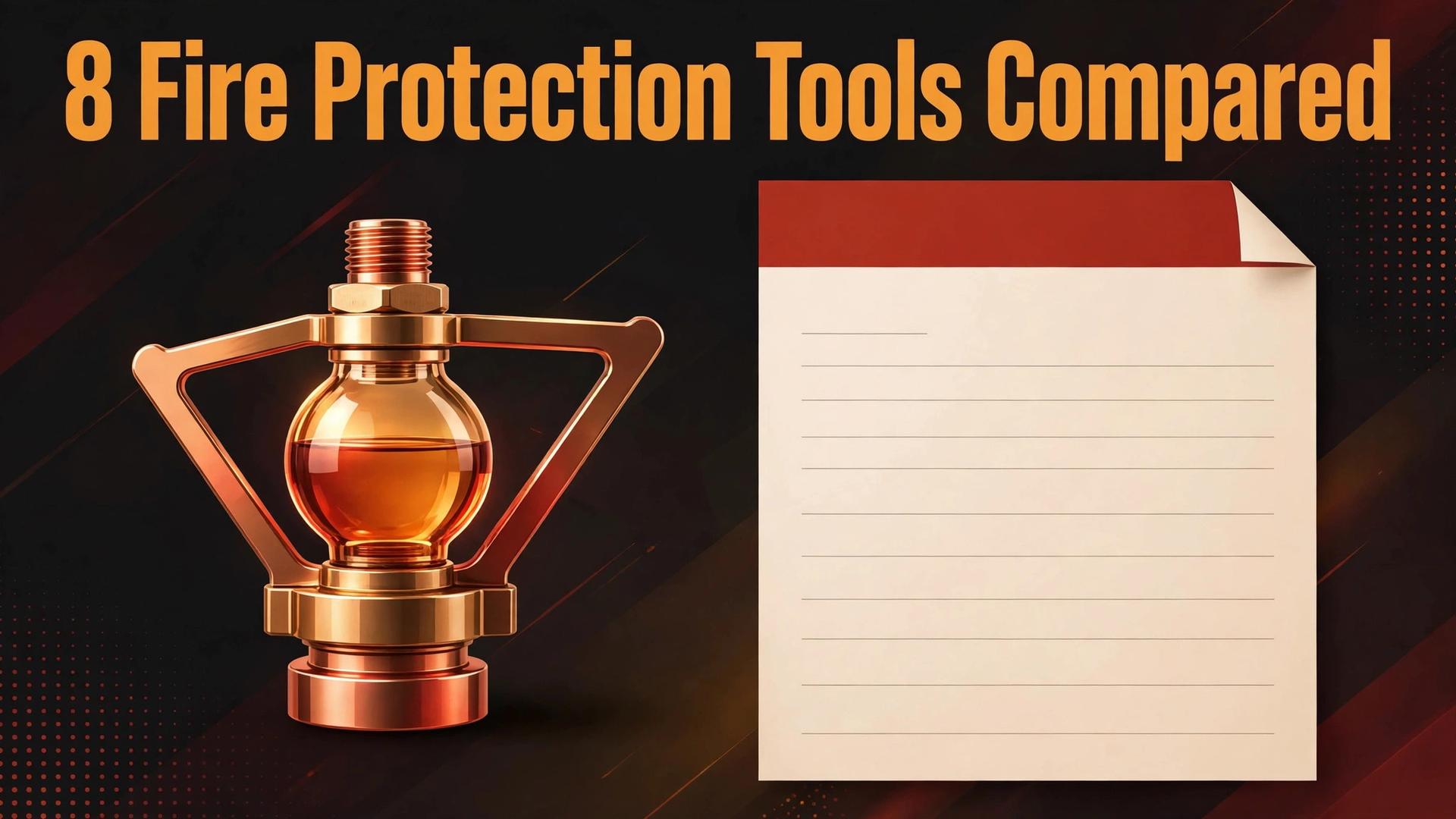 best field service software for fire protection companies thumbnail: fire protection tools thumbnail with sprinkler and checklist