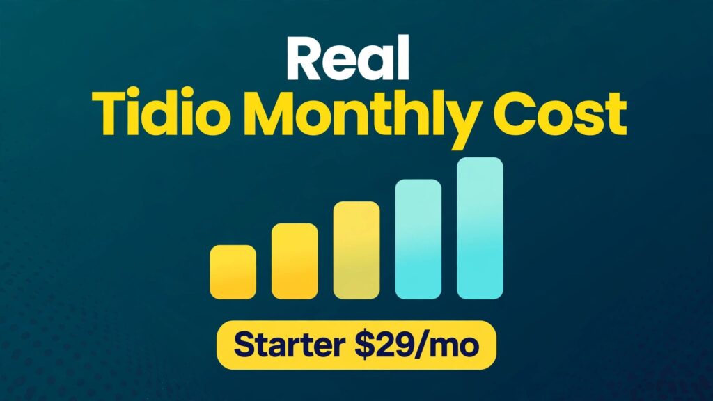 cost of Tidio for small business monthly thumbnail: Tidio monthly cost chart thumbnail