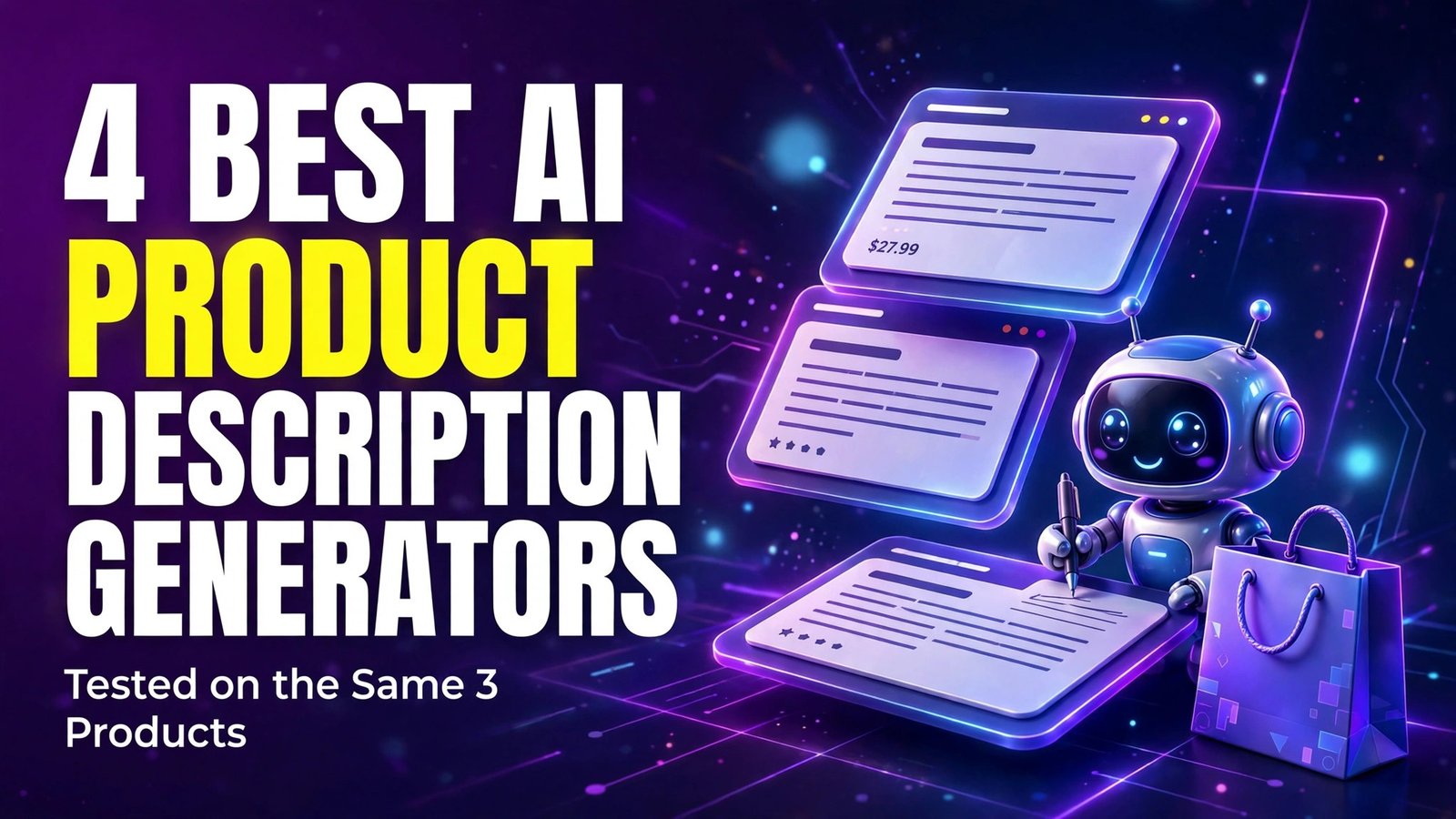 Best AI product description generators tested on three products 2026