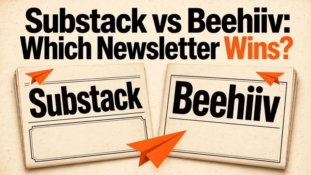 Substack vs Beehiiv thumbnail comparing two newsletter platforms