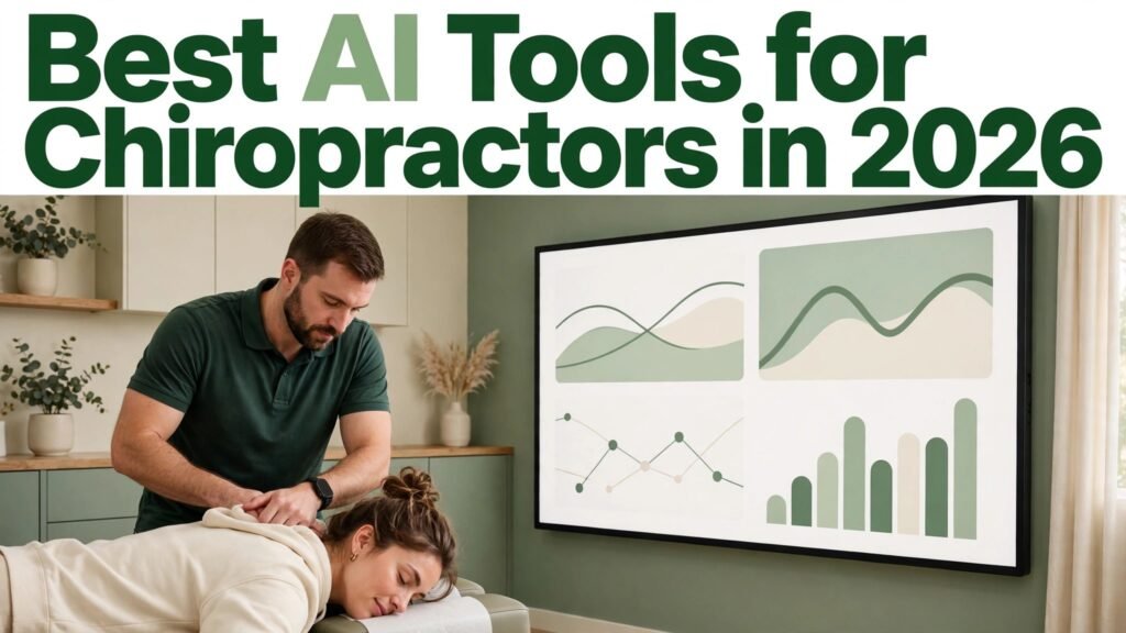 Best AI tools for chiropractors thumbnail showing a modern clinic