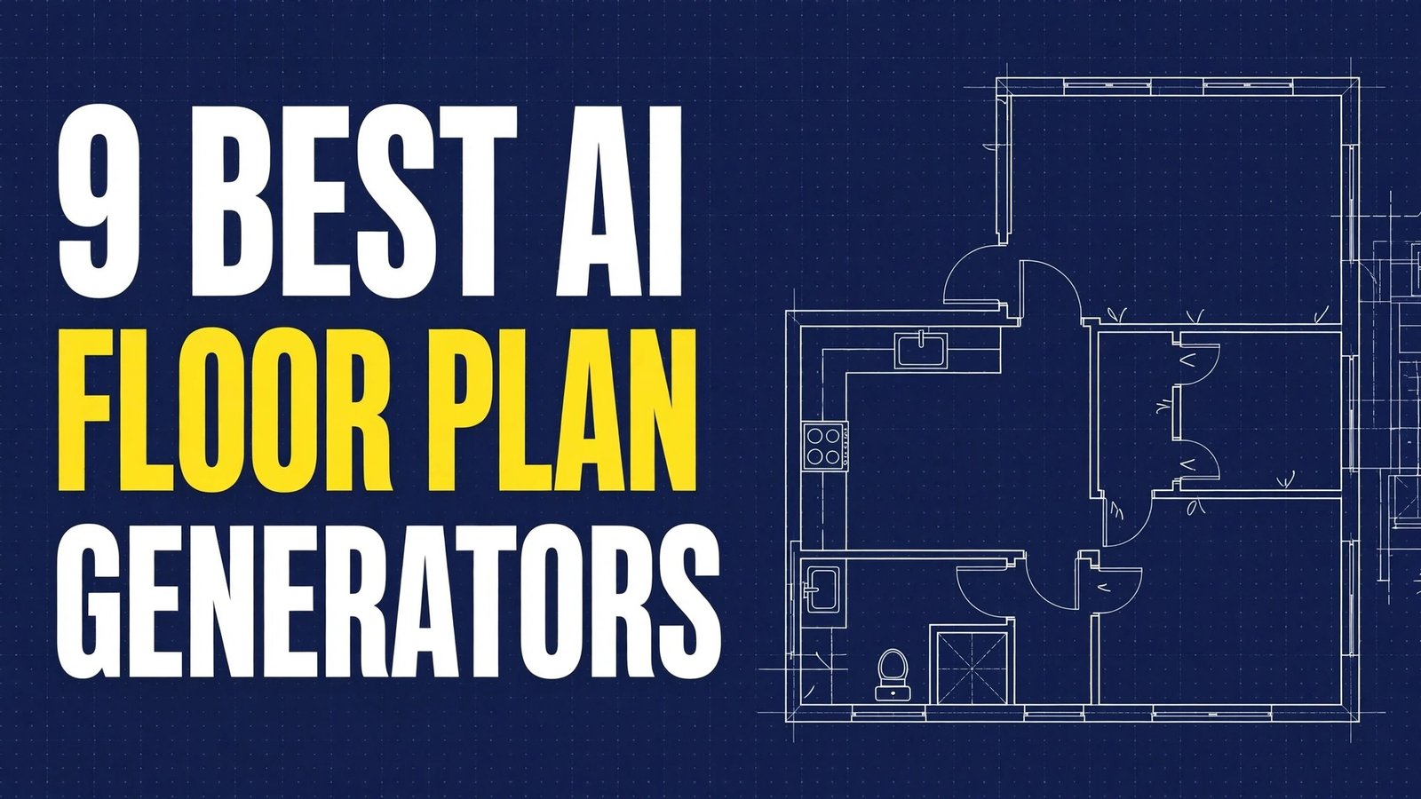 9 best AI floor plan generators thumbnail with blueprint plan