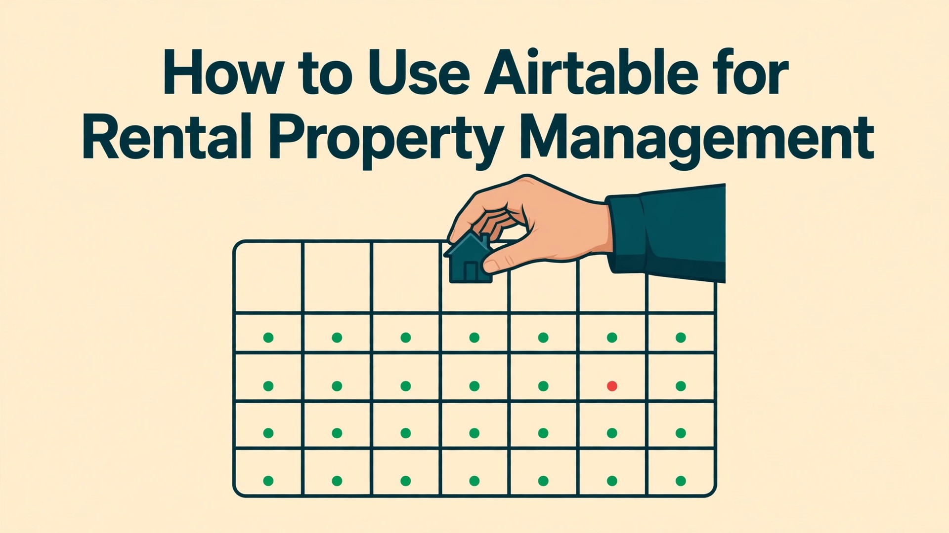 Use Airtable for rental property management thumbnail with calendar and house magnet