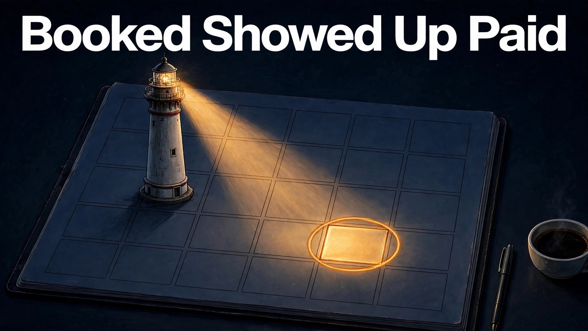 Use Calendly for consultation bookings thumbnail with lighthouse beam on a highlighted calendar day