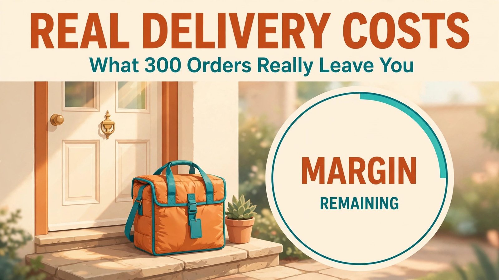 Cost of running a food delivery side business thumbnail with thermal bag and margin gauge