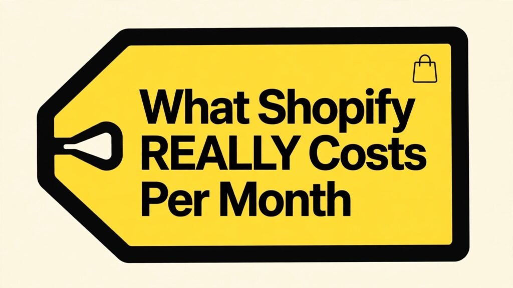 Cost of running a Shopify store thumbnail with oversized yellow price tag