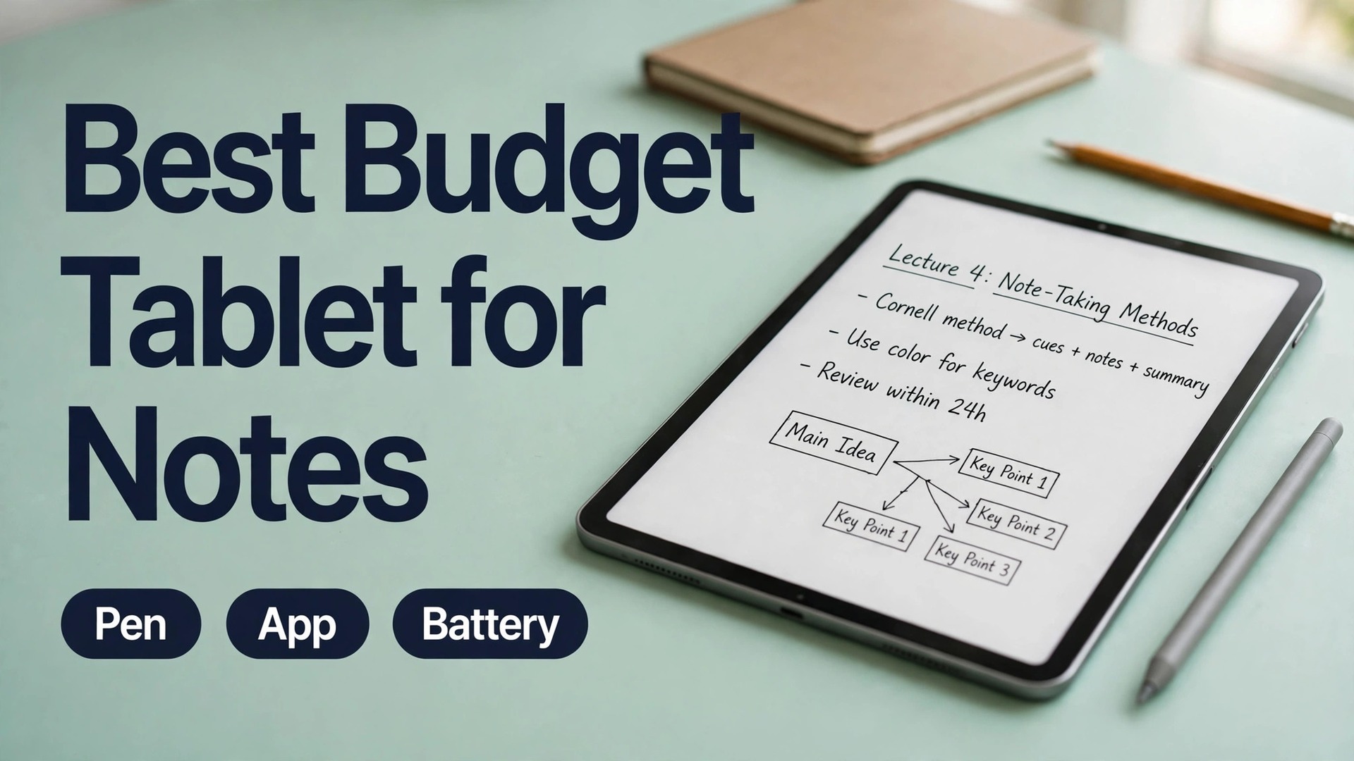 Best budget tablet for note-taking students thumbnail with annotated lecture notes