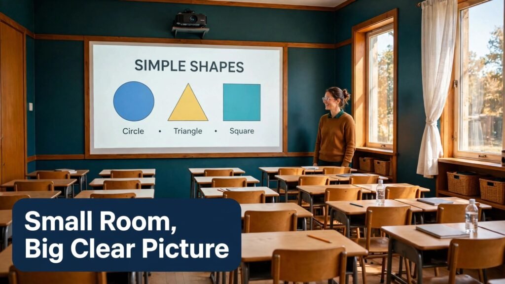 Best projector for small classroom thumbnail with bright projected lesson in a classroom