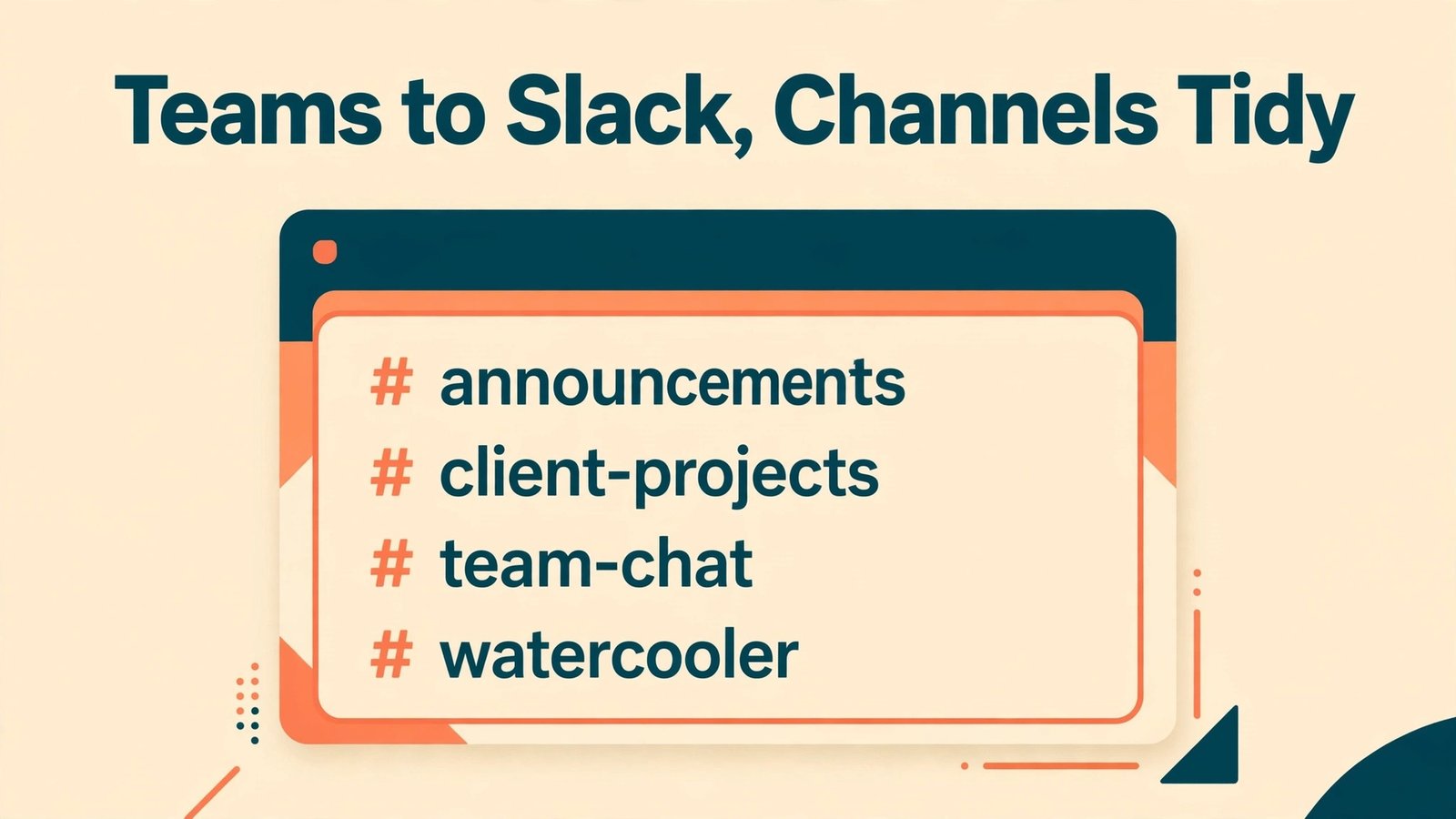 Switch Teams to Slack thumbnail with tidy Slack channel list