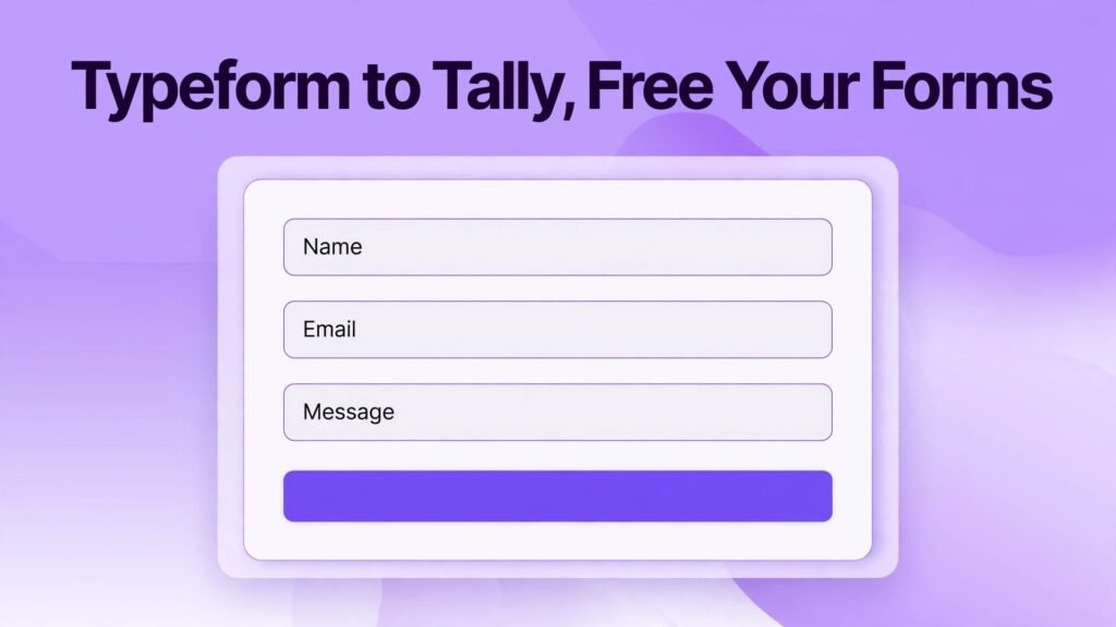 Migrate Typeform to Tally thumbnail with a clean form mockup
