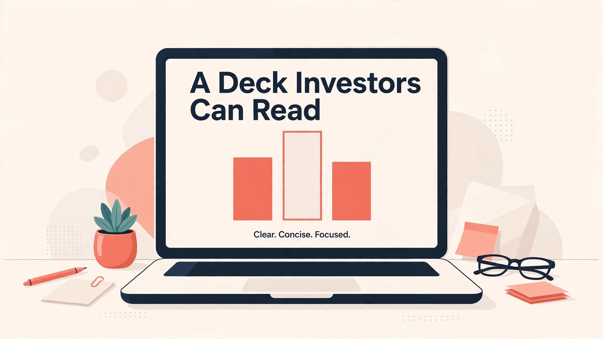 Use Figma for pitch deck design thumbnail with a clean readable slide on a laptop