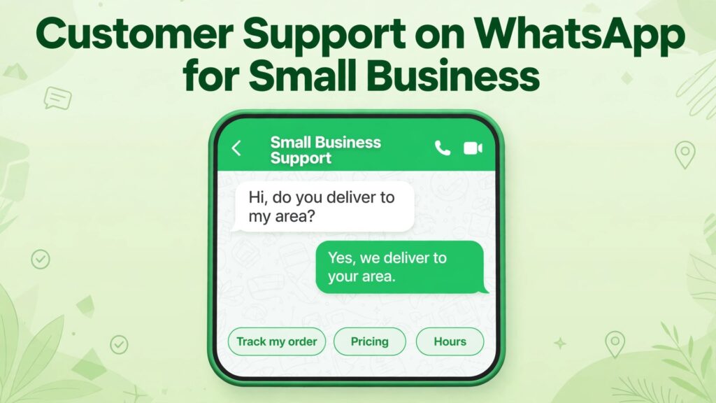 Use WhatsApp for customer support small business thumbnail with a phone showing a support chat