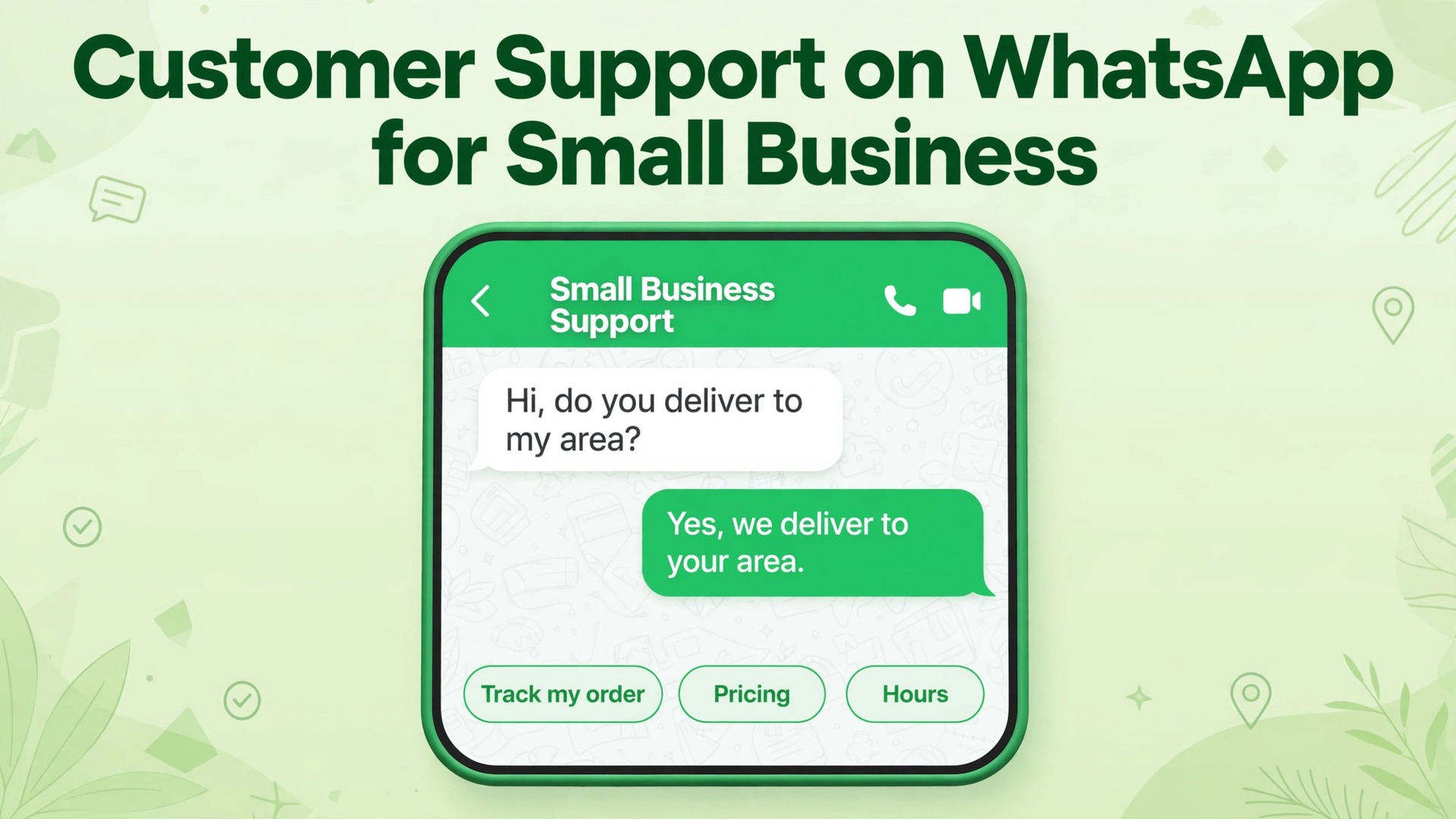 Use WhatsApp for customer support small business thumbnail with a phone showing a support chat