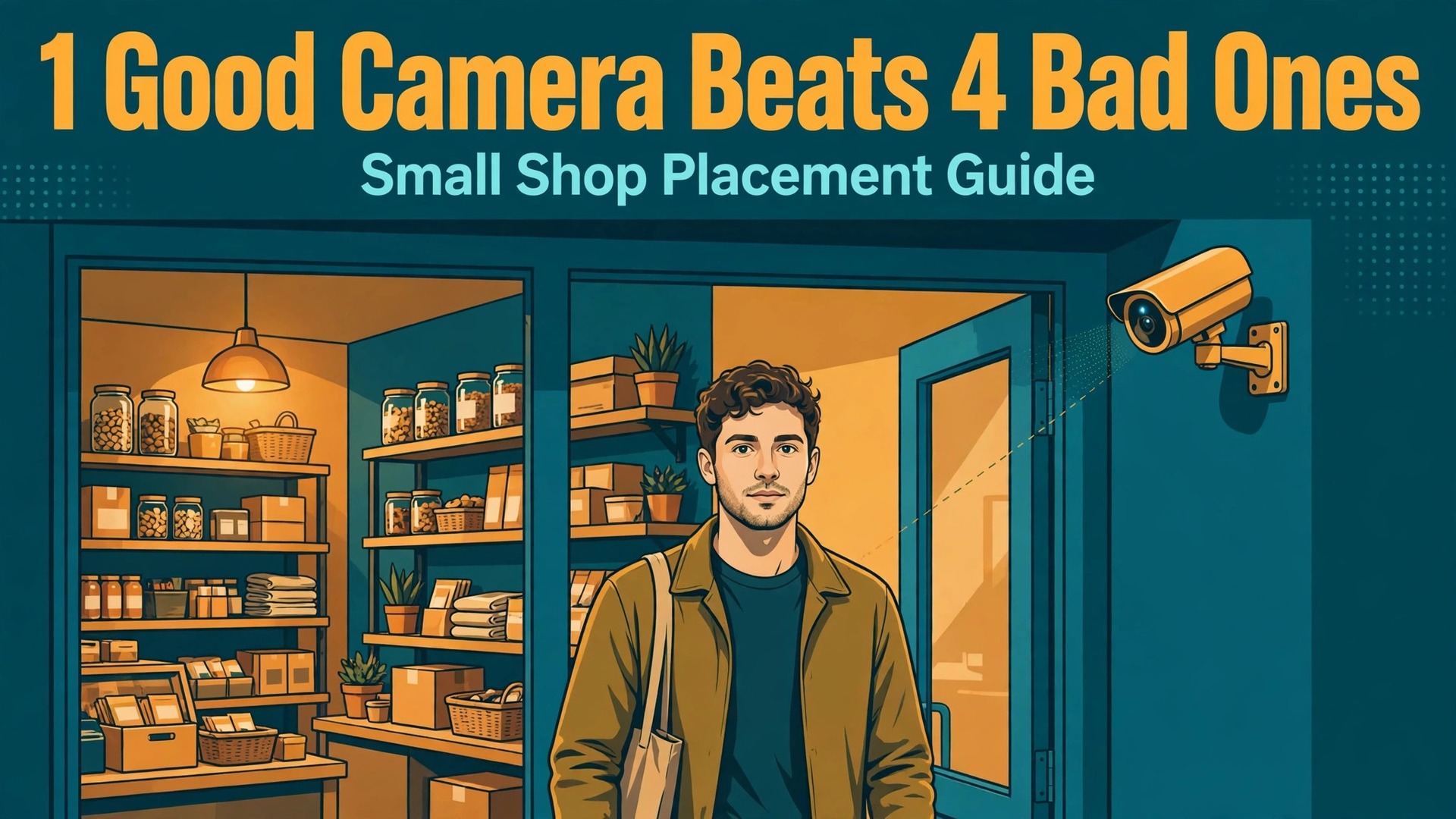 Set up security camera small shop thumbnail with a camera watching a small shop entrance