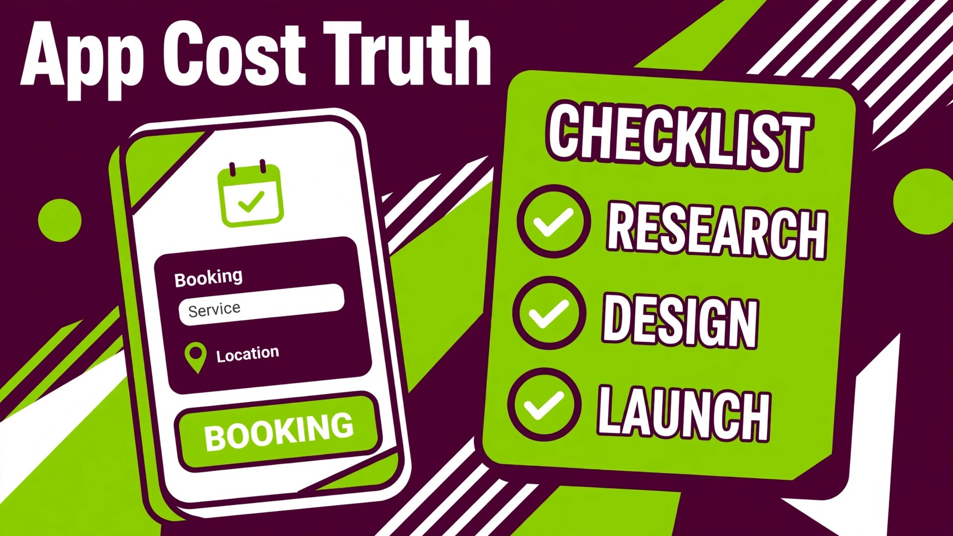 Cost of building a mobile app small business thumbnail with a booking app phone and cost checklist