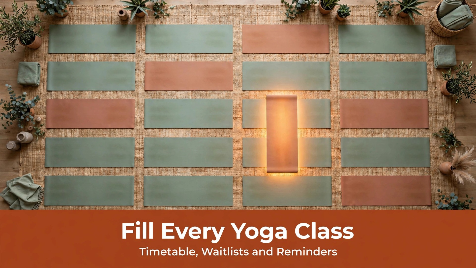 Use AI for yoga studio class scheduling thumbnail with a studio map and peak class times