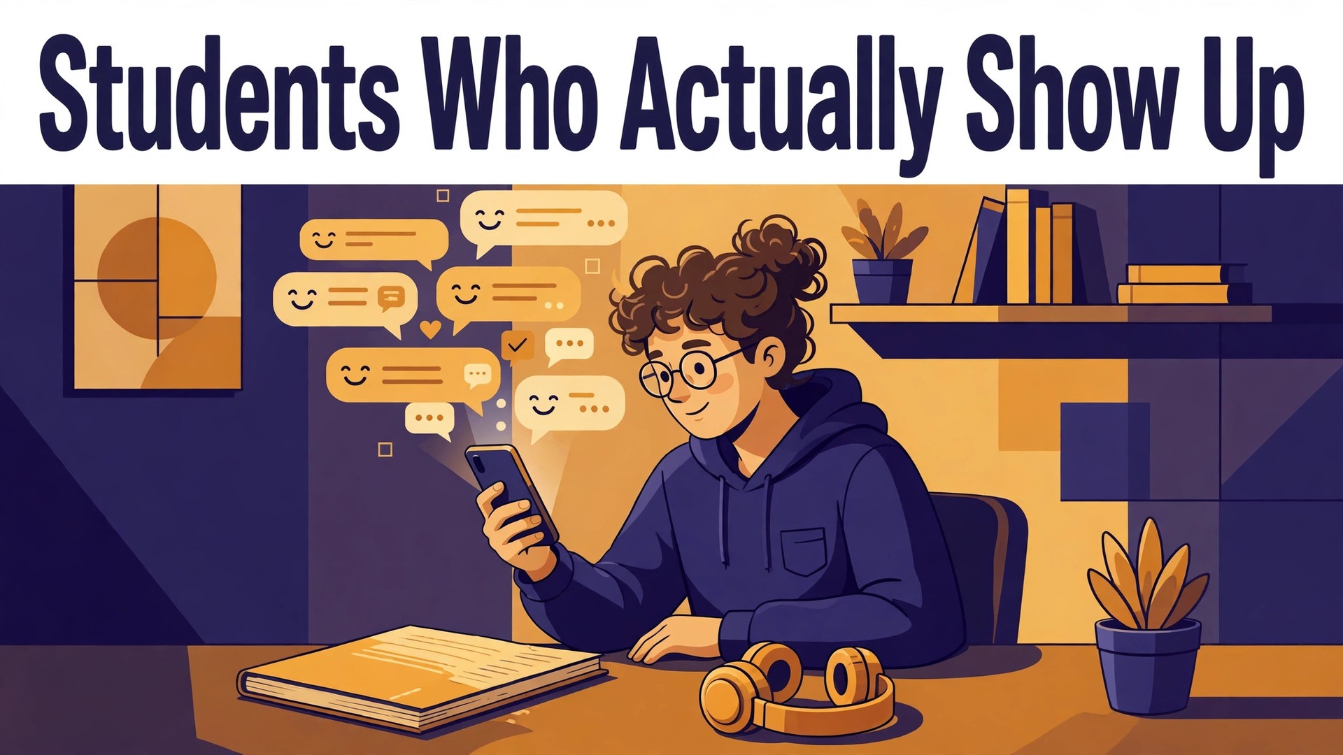 Use Telegram for course community management thumbnail with a student checking a lively course chat on a phone titled Students Who Actually Show Up