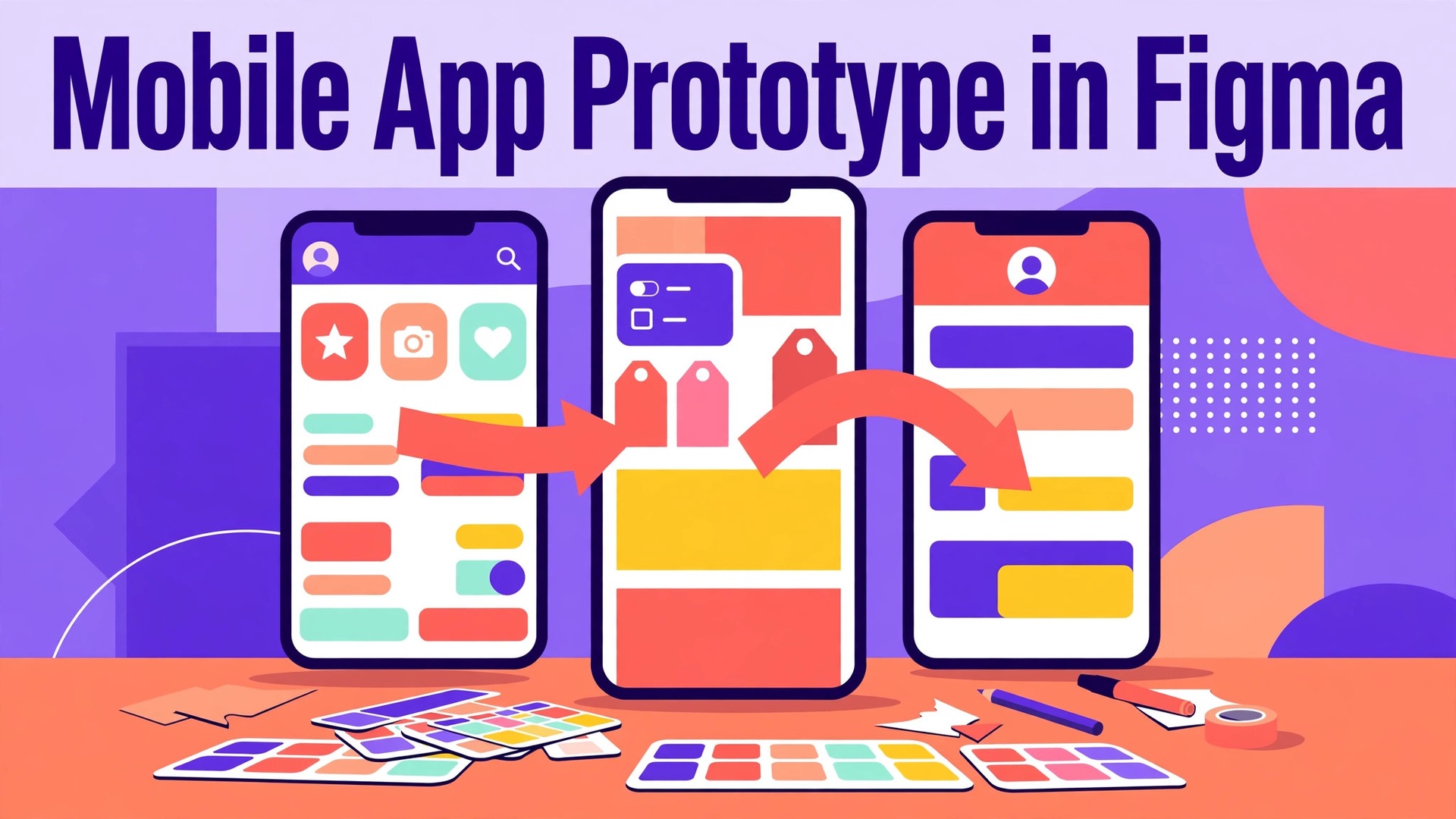 use Figma for mobile app prototype thumbnail showing phone screens linked by flow arrows