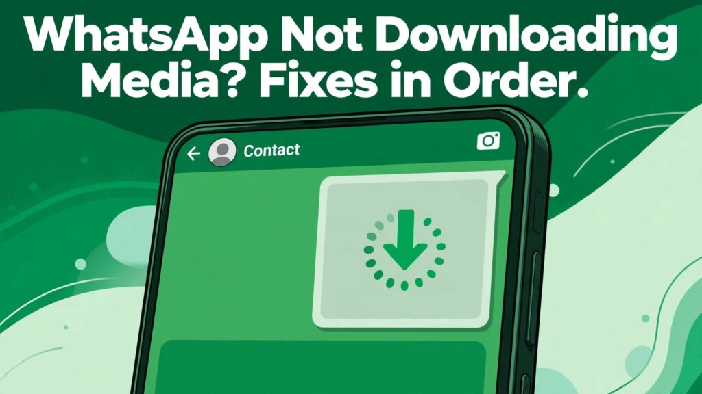 fix WhatsApp not downloading media thumbnail showing a phone chat with a stuck media download spinner