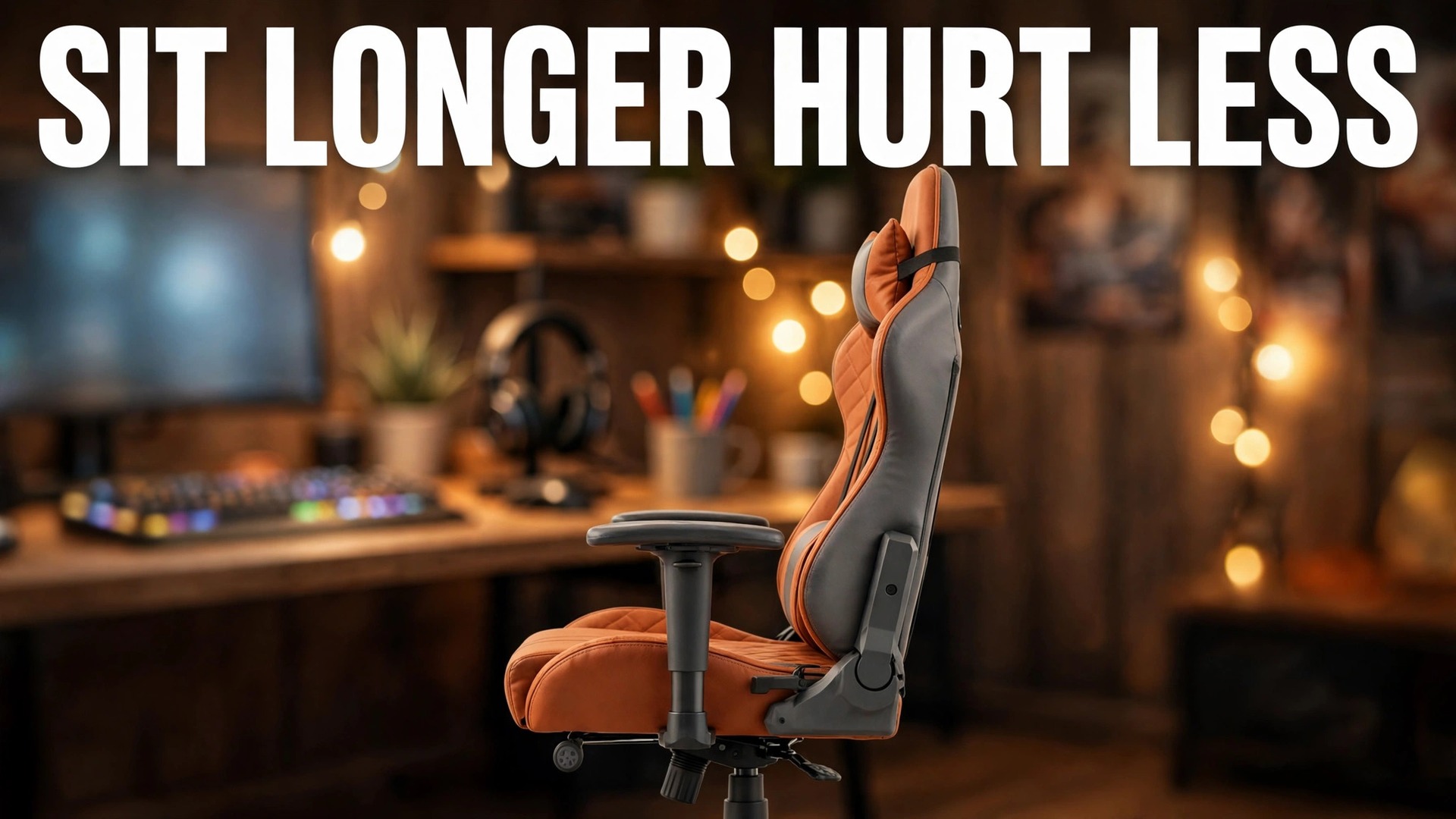 Best chair for gaming long sessions thumbnail showing a gaming chair with a bold hook