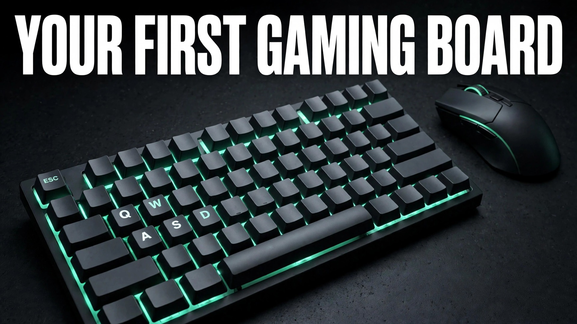 Best keyboard for gaming beginners thumbnail showing a gaming keyboard with a bold hook