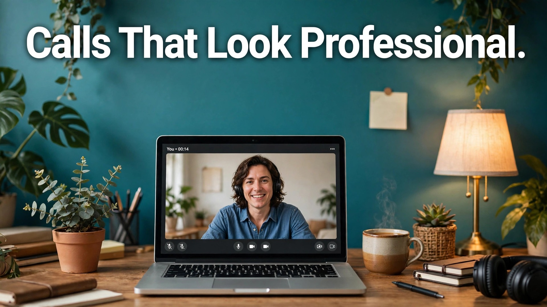 best zoom background makers thumbnail showing comparison visual of branded and plain video call backgrounds