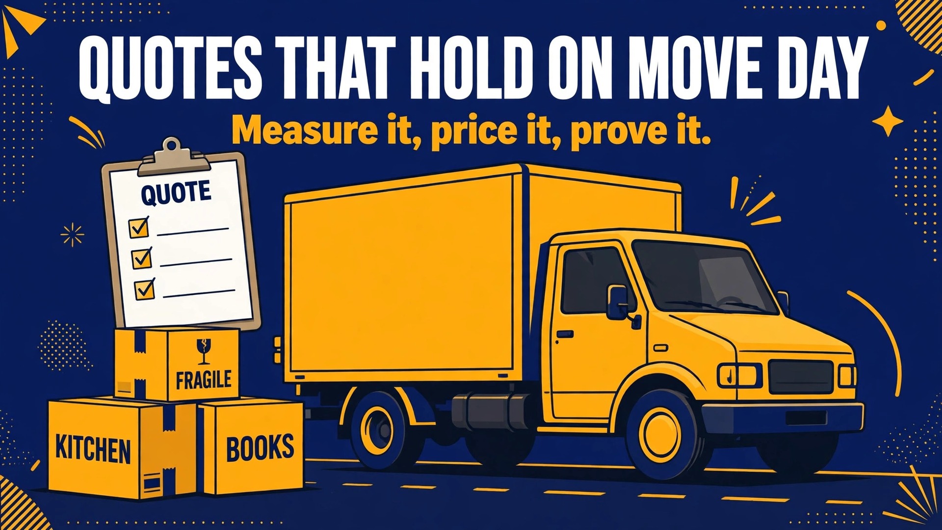 use AI for moving company quote estimates thumbnail showing a moving crew estimating boxes for a quote and bold title text Estimate Moving Jobs with AI