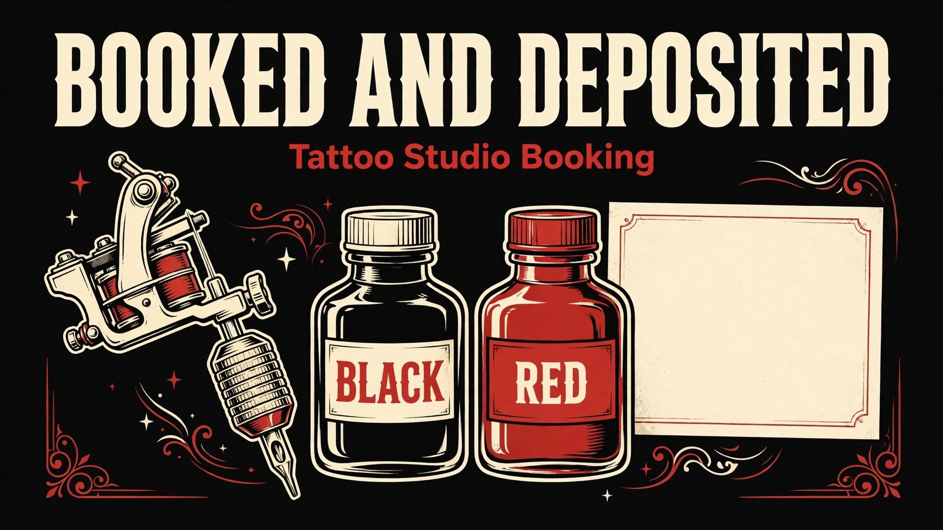 use AI for tattoo studio booking management thumbnail showing a tattoo studio booking calendar and bold title text Manage Tattoo Bookings with AI