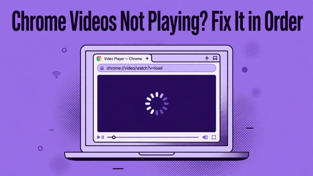 fix Chrome videos not playing thumbnail showing a Chrome browser showing video not playing