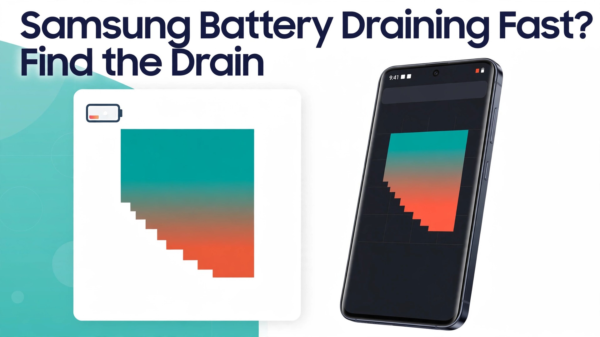 fix Samsung phone battery draining fast thumbnail showing a Galaxy phone battery usage chart showing top drains