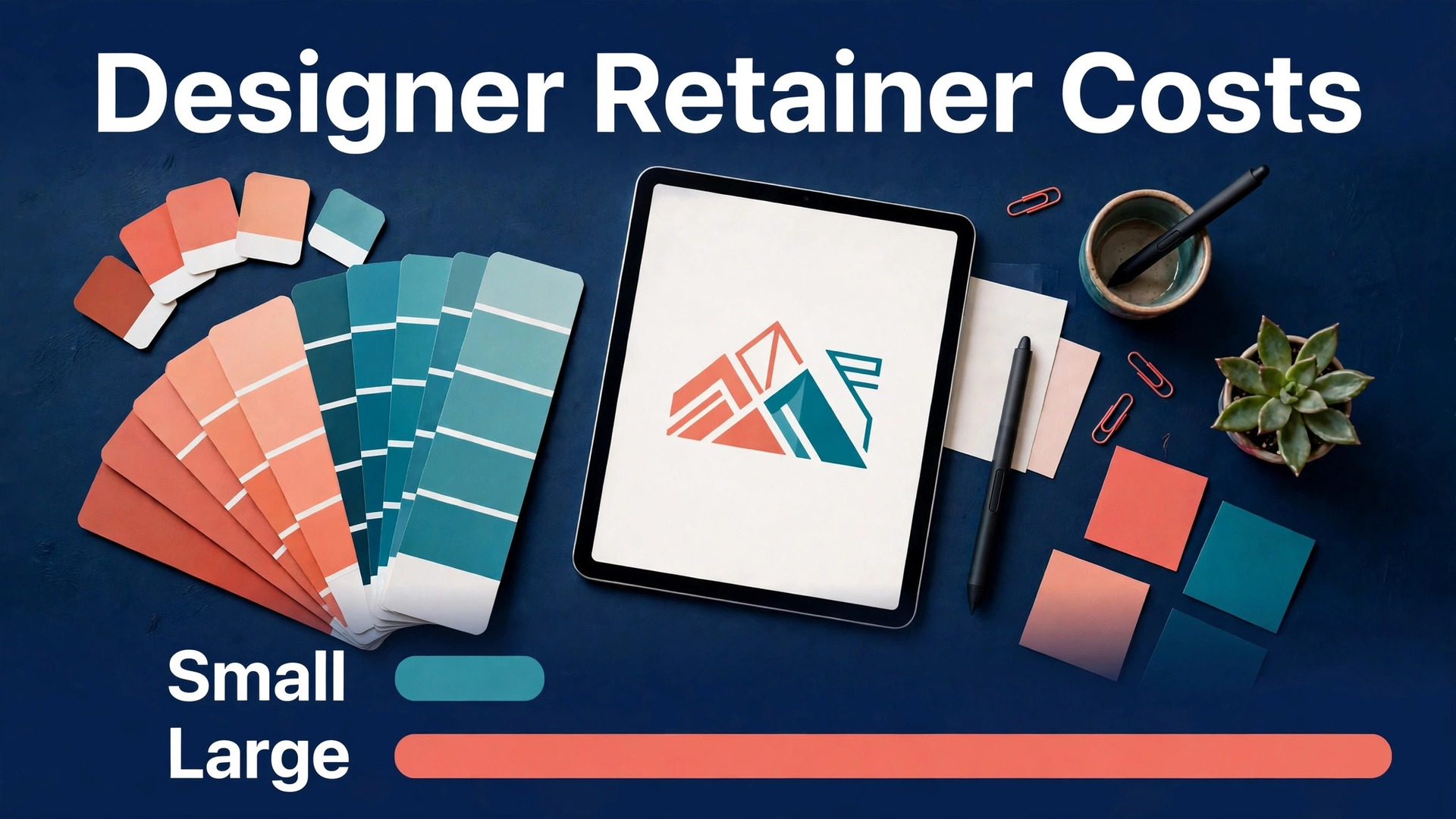 cost of hiring a freelance graphic designer monthly thumbnail showing a designer retainer cost comparison and bold title text Designer Retainer Costs