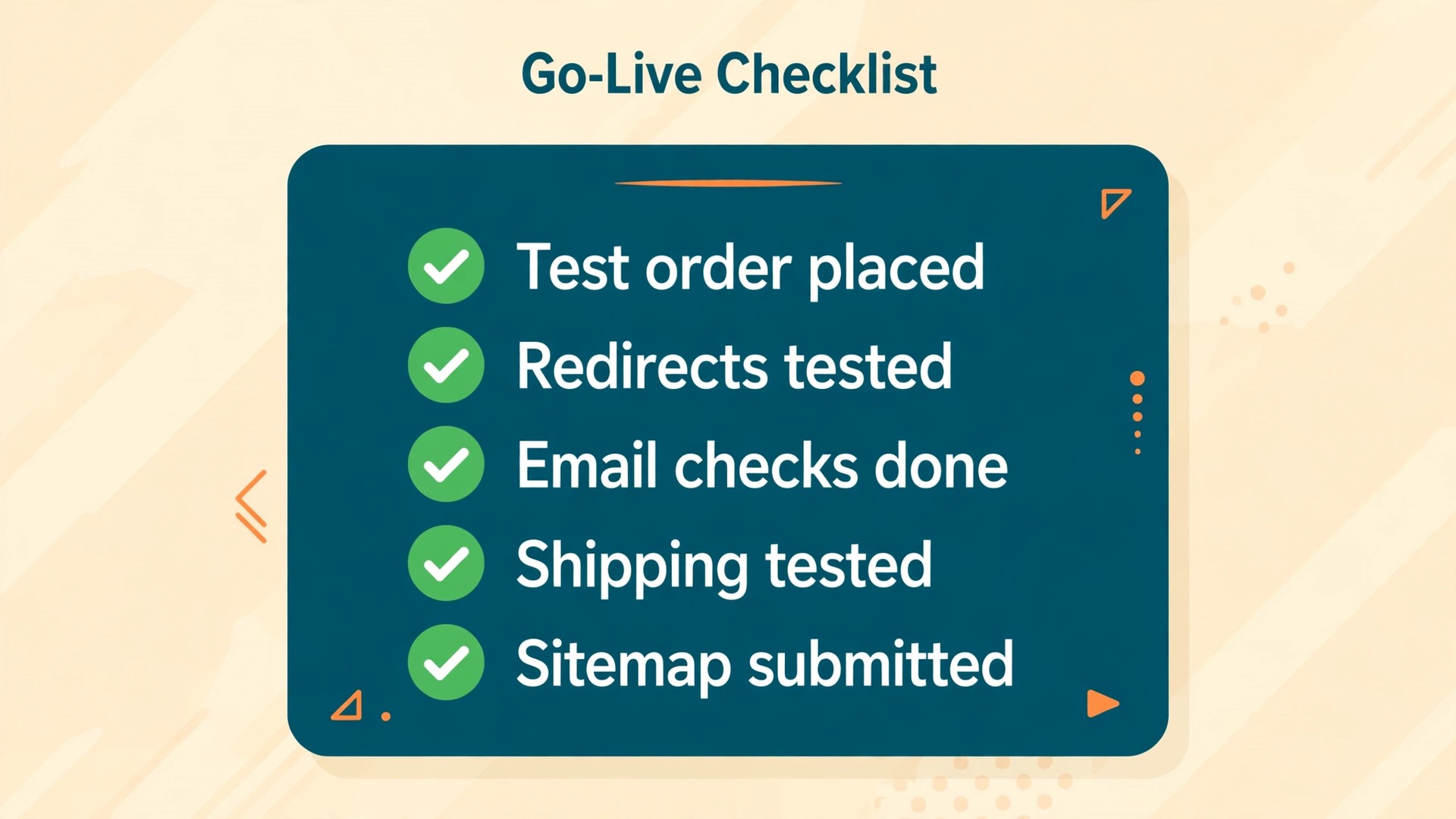 Go-live checks for a small store launch